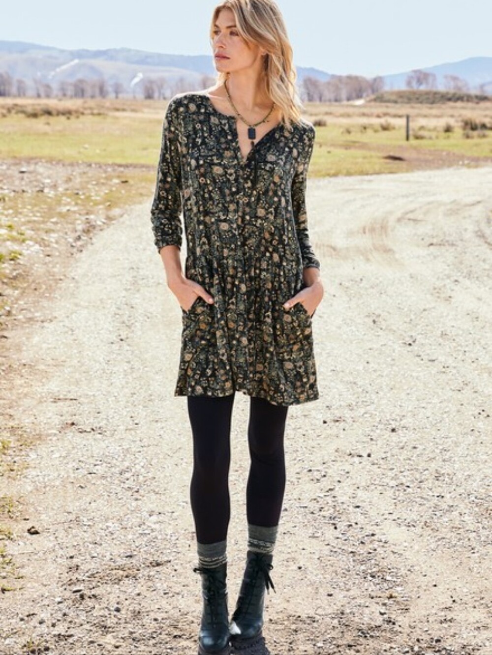 Peruvian Connection Alpine Flower Tunic Dress